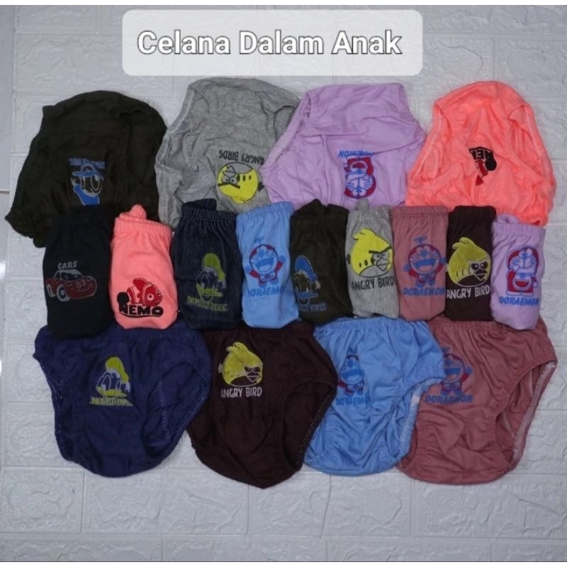 12 Pcs ( SATU LUSIN ) Celana Dalam Anak || Cd anak sablon karakter Lusinan || Celana Dalam Anak KARA