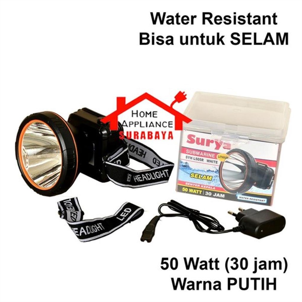 KODE R97P SURYA Senter Kepala Selam Head Lamp SYH L55R  L 55 R 5W  5 WATT White  Cahaya Putih