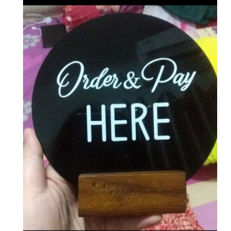 

Table Sign Akrilik / Order and Pay Here