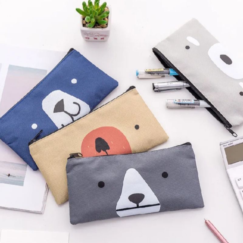 

Tempat Pensil Pulpen Kain Kanvas Karakter Hewan Lucu Kotak Pensil Serbaguna Motif Animal Dompet pouch make up kosmetik wanita Import BRG