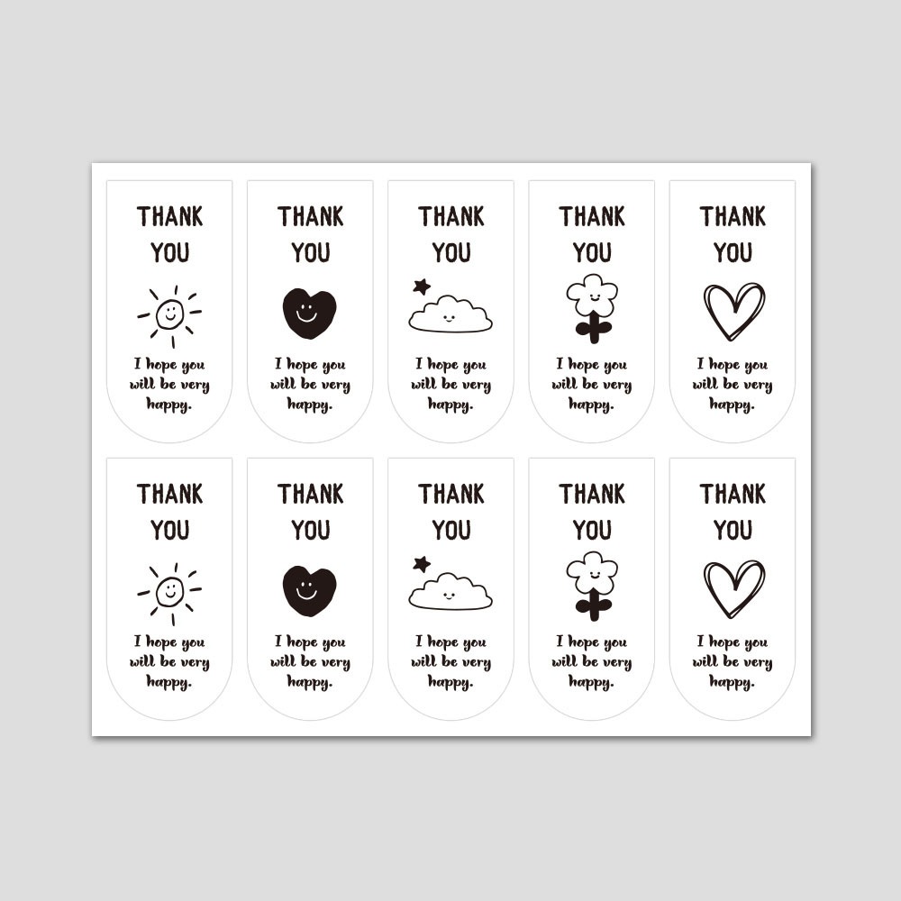 

stiker terima kasih 100pcs / stiker lucu / stiker thank you / stiker box / stiker cantik