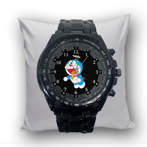 Jam Tangan DORAEMON Keren Stainless Steel Besi Hitam Terbaru Premium 01 Anti Air