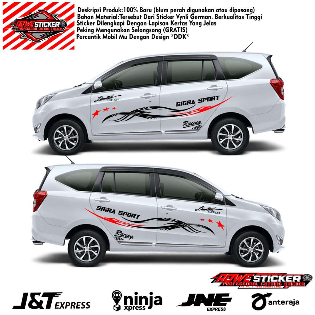 STIKER STICKER CUTTING STIKER MOBIL DAIHATSU SIGRA CALYA CUTTING LIST MOBIL SIGRA CALYA KEREN
