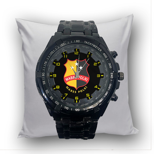 Jam Tangan Pria MABES POLRI POLISI Keren Stainless Steel Besi Hitam Terbaru Premium 01 Anti Air