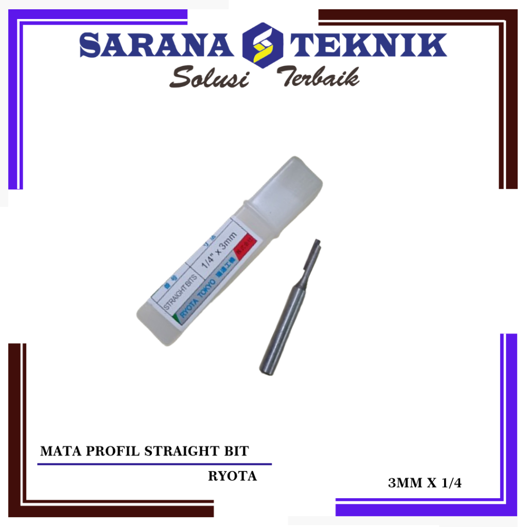 Mata Router / Profil Straight bit 3 mm Ryota