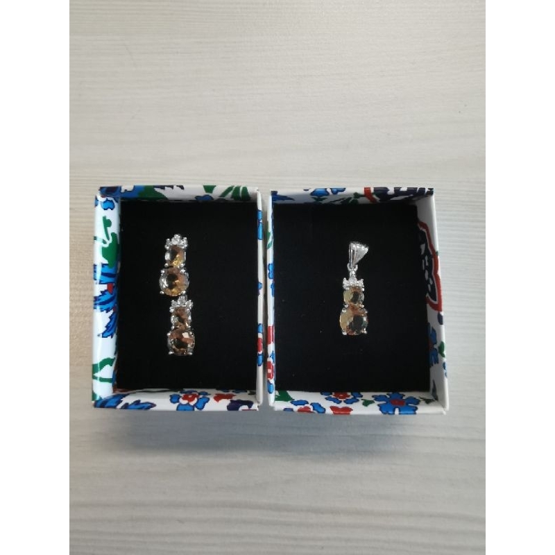 Anting dan Liontin Silver 925 Zultanite Turki