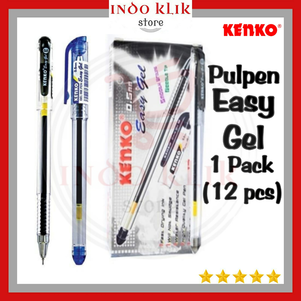 

HJK Pulpen Easy Gel Kenko / Ballpoint Gel 0.5 mm / Pen Lancip Cair Murah
