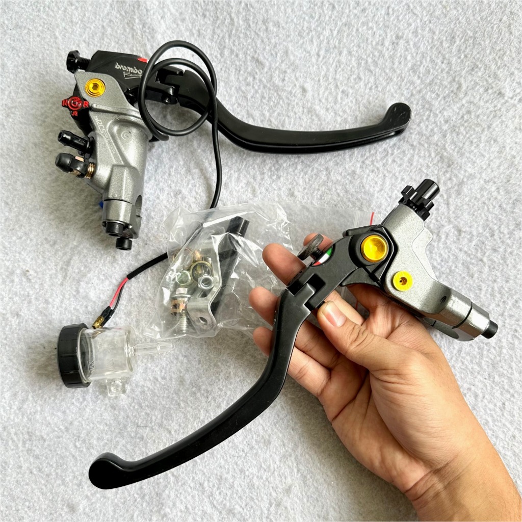 HANDEL MASTER REM KANAN + TABUNG KECIL BREMBO RCS19 CORSA CORTA HANDLE REM TANGAN RCS 19 MOTOR UNIVE