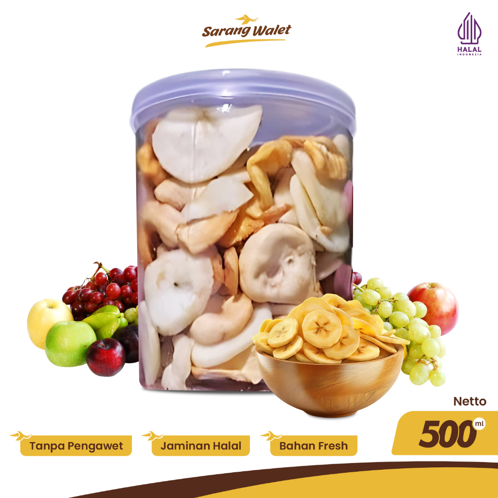 

Keripik Buah Kripik Mix Fruit Nangka Apel Salak Nanas 500ml Oleh-Oleh Khas Batu Malang Snack Lezat Renyah Tanpa Bahan Pengawet Pewarna Buatan