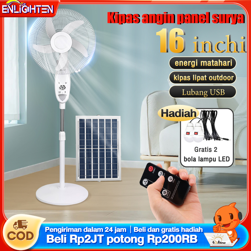 Msb - Kipas Tenaga Surya Kipas Meja Fan Surya Kipas Lantai 12"-16" dengan Panel Tenaga Surya Bola