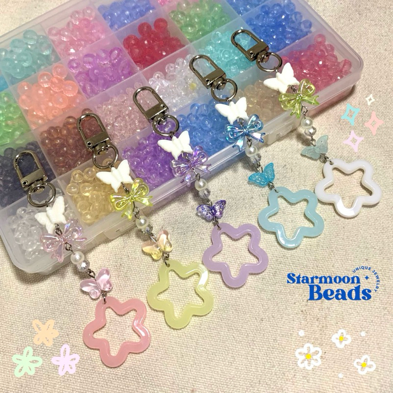 StarMoon Beads - Gantungan Kunci Bintang Keychain Star Lucu Cute Ganci Tas Kupu Pita