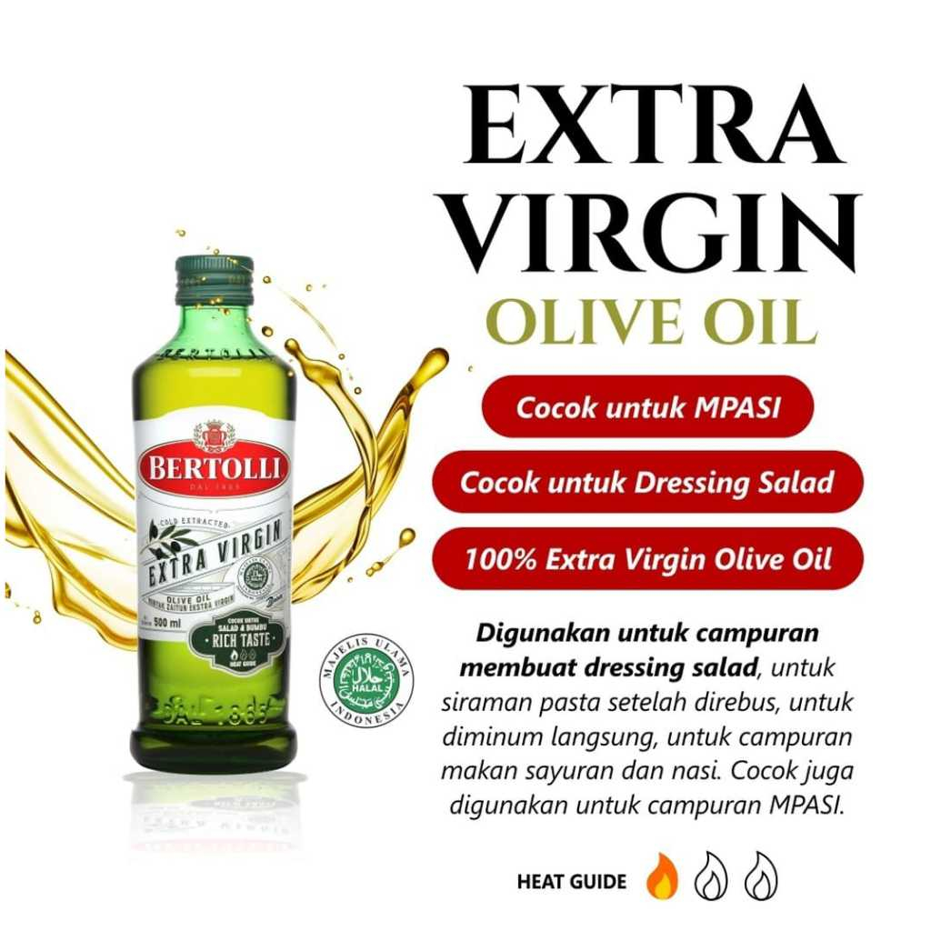 

Bertolli Extra Virgin Olive Oil / Minyak Zaitun Extra Virgin / Zaitun - 250 ml