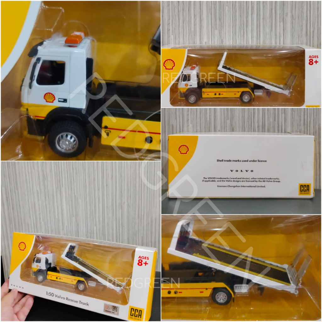 diecast diecast cca shell series volvo rescue truck 1:50 koleksi diecast