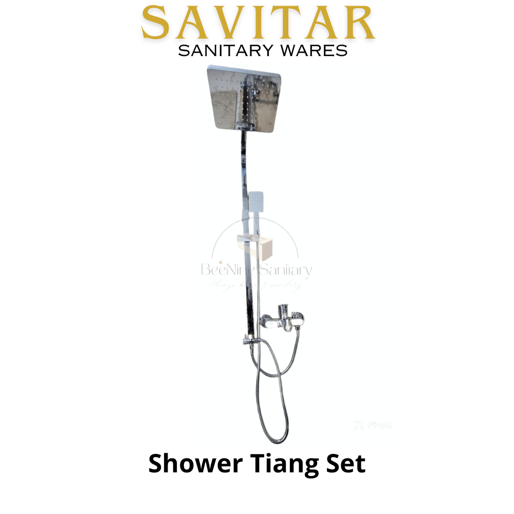 SAVITAR Paket Shower Mandi Set / Wall Shower Tiang Set / Set Shower Mandi / Shower Mandi Chrome