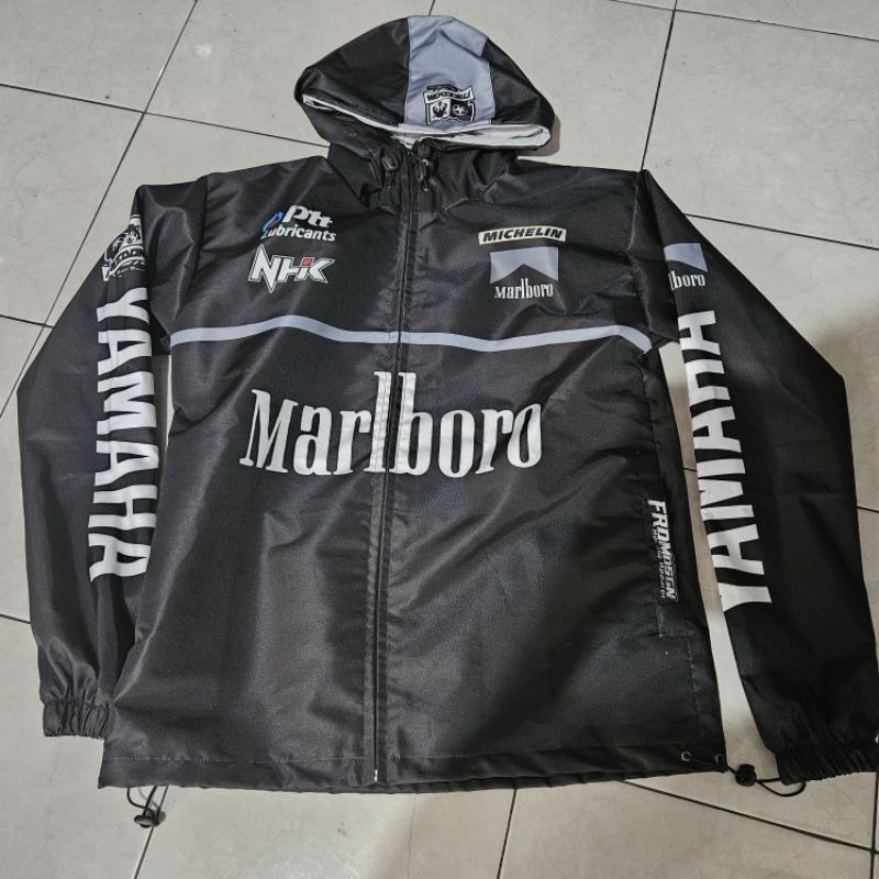 JAKET YAMAHA MARLBORO VINTAGE WATERPROOF JAKET RIDING JAKET SUNMORI JAKET TOURING FULL PRINT TAHAN A