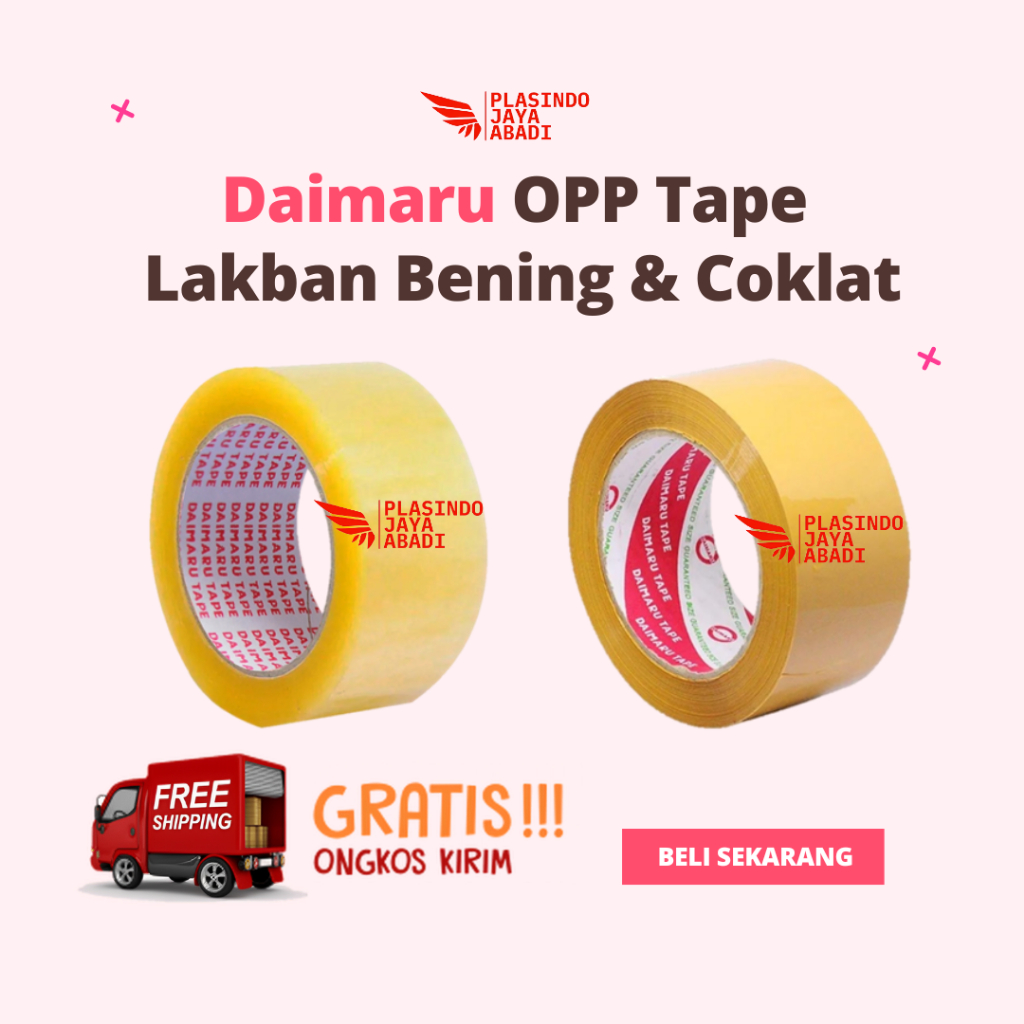 

Daimaru OPP Tape Lakban Isolasi Bening Coklat 48mm x 90 yard