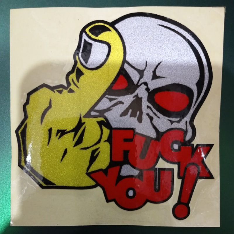 

stiker gambar tengkorak jari