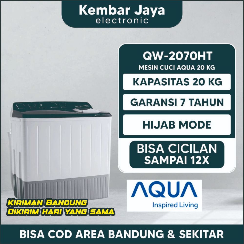 MESIN CUCI AQUA QW-2070HT 2 TABUNG 20 KG