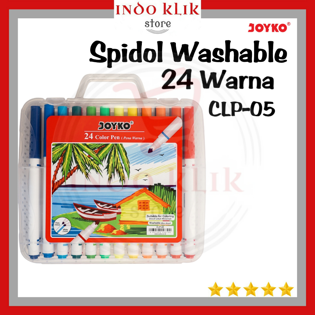 

Spidol Set 24 Warna CLP-05 Joyko / Spidol Kecil CLP05 Hard Case 24 Colors Washable / Pena Warna Bisa Hapus CLP 05