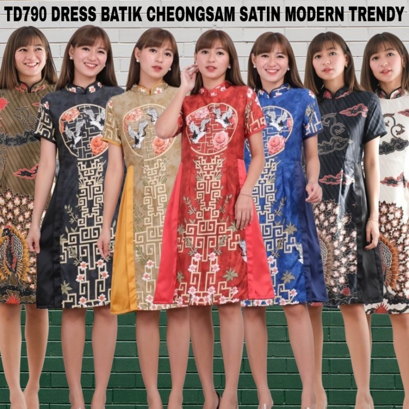 TD790 DRESS CHEONGSAM IMLEK QIPAO SANGJIT BODICON#GOWN WANITA PESTA