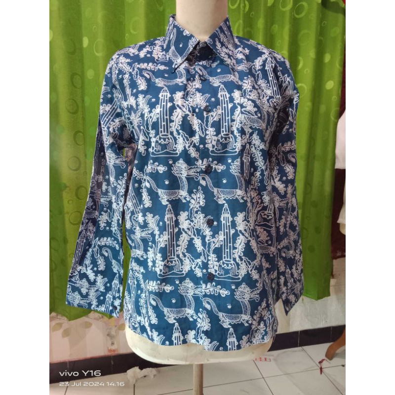 Baju batik semarangan anak SD laki laki perempuan