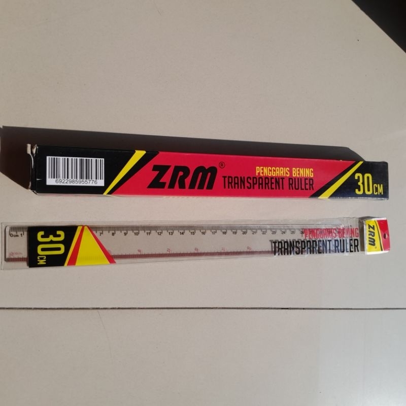

1 Lusin isi 12 Penggaris Bening ZRm Penggaris Plastik ZRM