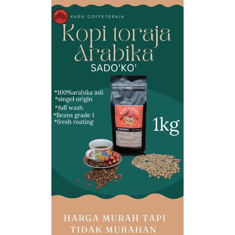 

KAGU coffeetoraja kopi Arabika toraja asli 1kg kopi Toraja Arabika full wash medium