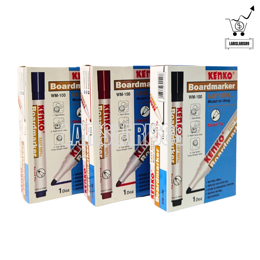 

Kenko Whiteboard Marker WM-100 Hitam Biru Merah - Spidol Papan Tulis Putih Bisa Hapus [PER PCS]