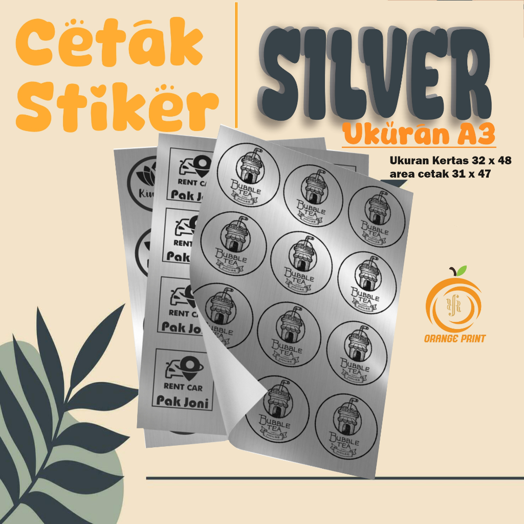 

CETAK STIKER SILVER / CETAK STIKER A3 / CETAK LABEL KEMASAN