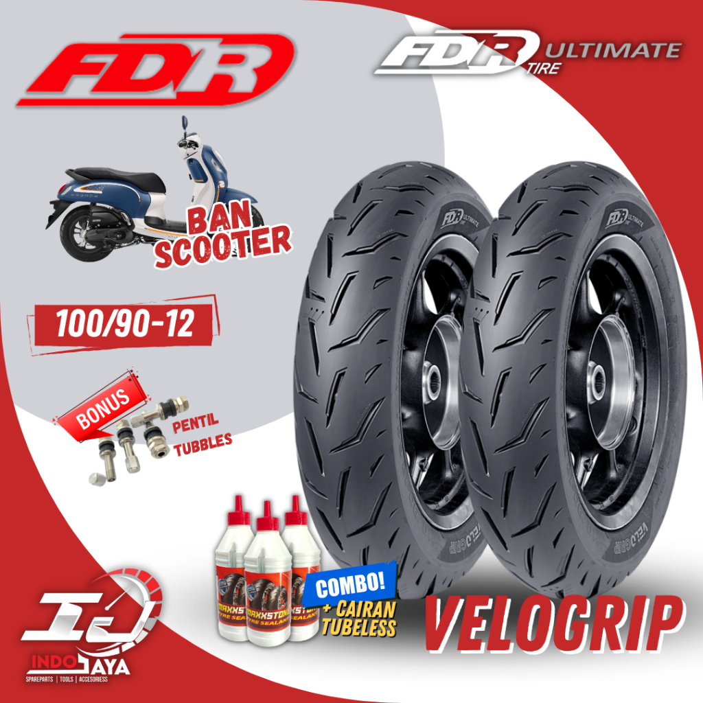 [READY STOCK] FDR VELOGRIP RING 12 (100/90-12) UNTUK MOTOR SCOOPY / FAZZIO / GENIO / FDR ULTIMATE / 