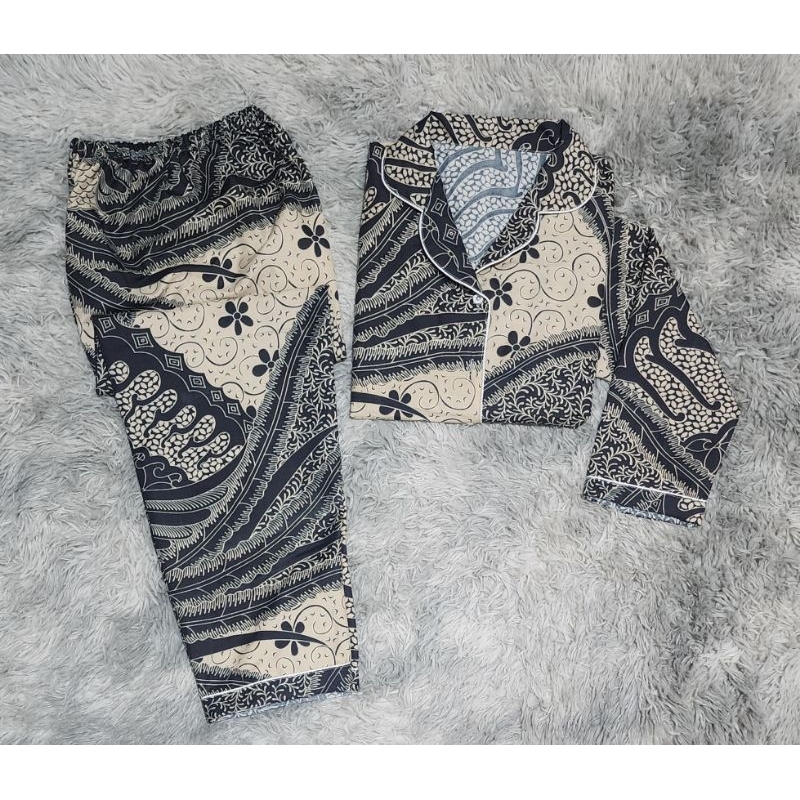 Piyama Baju Tidur Wanita Batik Lengan Panjang set pajamas cewek
