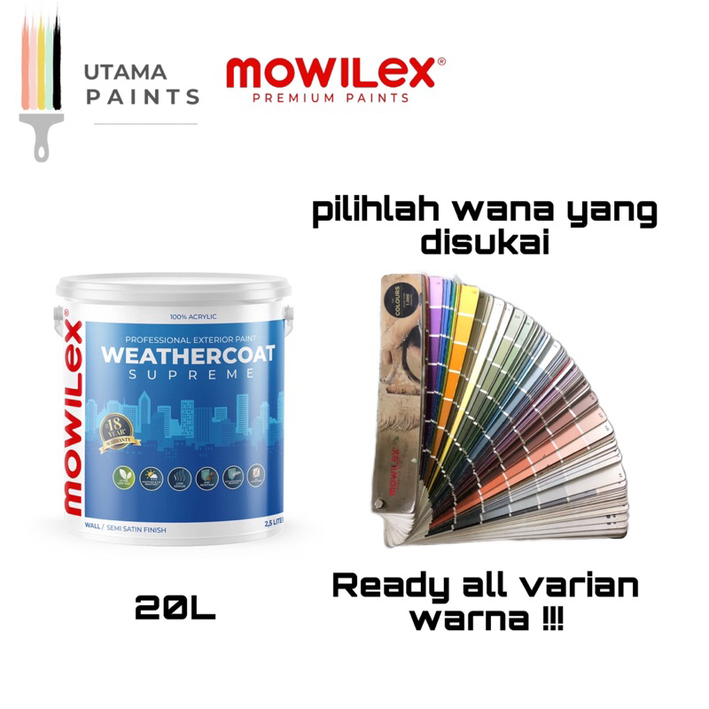Cat Tembok Exterior Mowilex Weathercoat Supreme 20L
