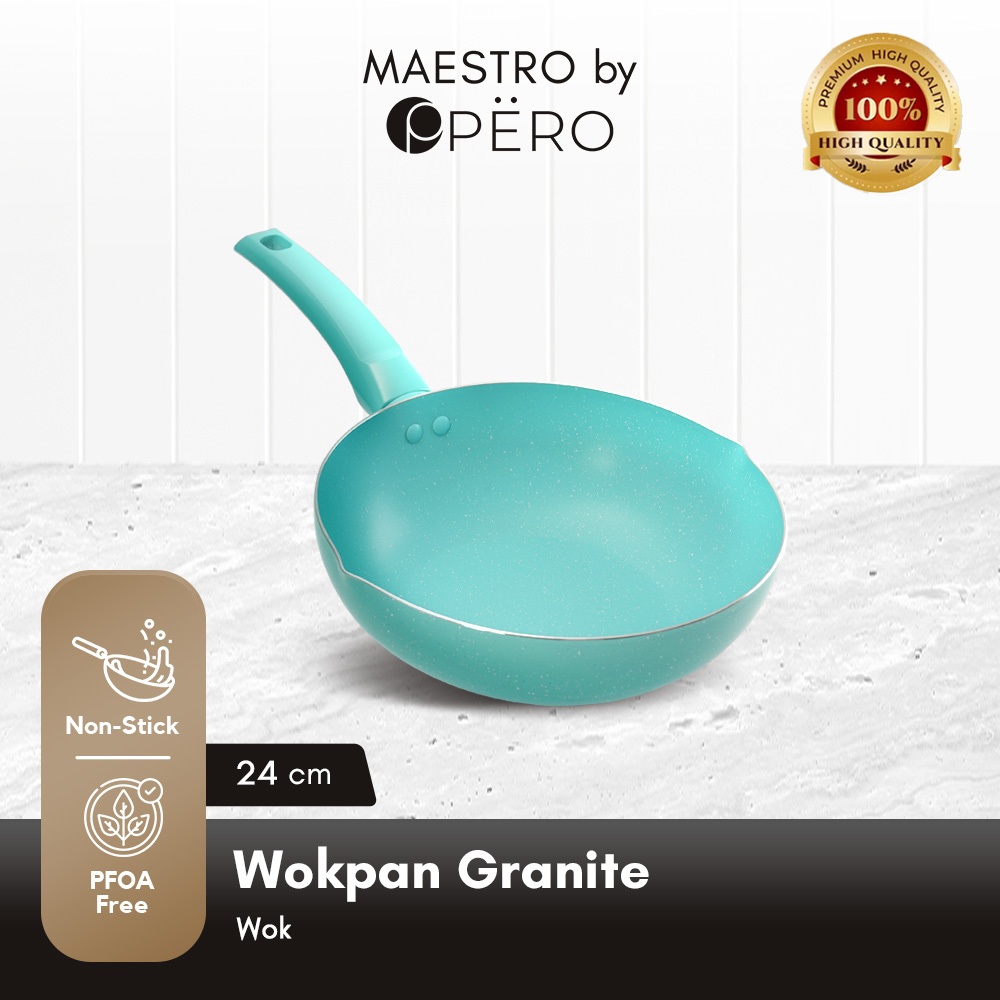 Pero Wok Pan Granite 24cm-PRO2873-Mint
