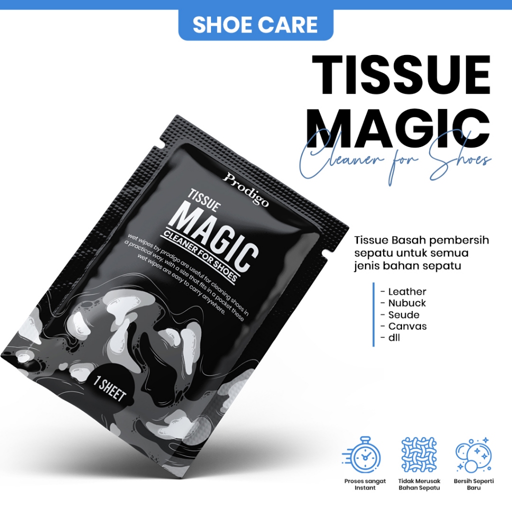 Prodigo * Tissue Magic Cleaner Original I Tissue Basah Pembersih Sepatu I Quick Wipes Shoe Cleaner I
