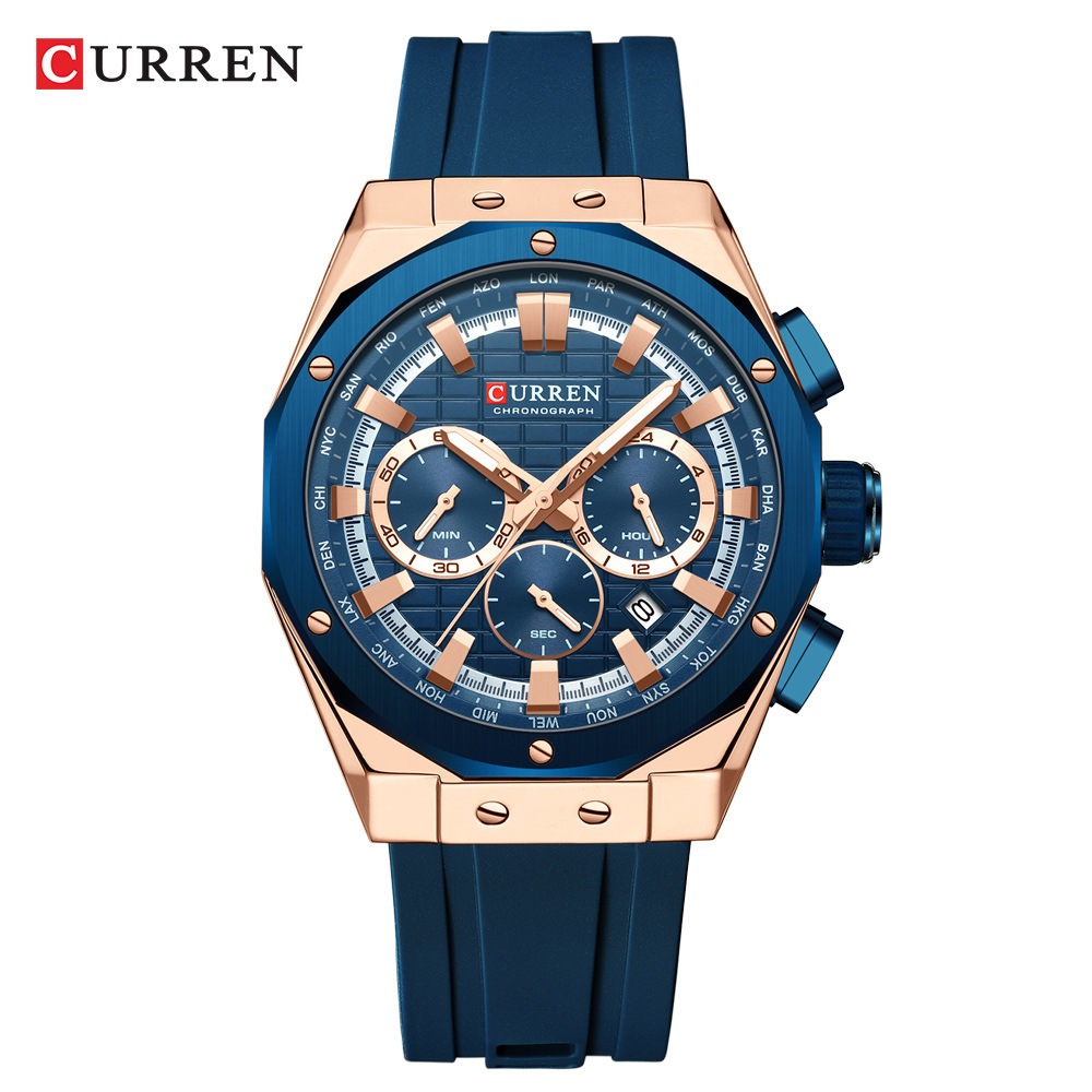 CURREN 8464 Jam Tangan Pria Analog Chronograph Waterproof