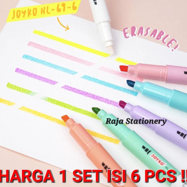 

KODE H84F JOYKO ERASABLE HIGHLIGHTER SET PENANDA WARNA DAPAT DIHAPUS HL696 MURAH BERKUALITAS