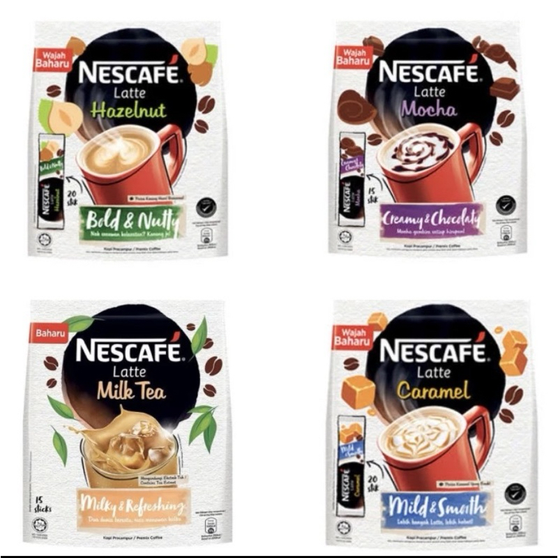 

Nescafe Latte Mocha / Latte Hazelnut / Latte Caramel / Milk Tea