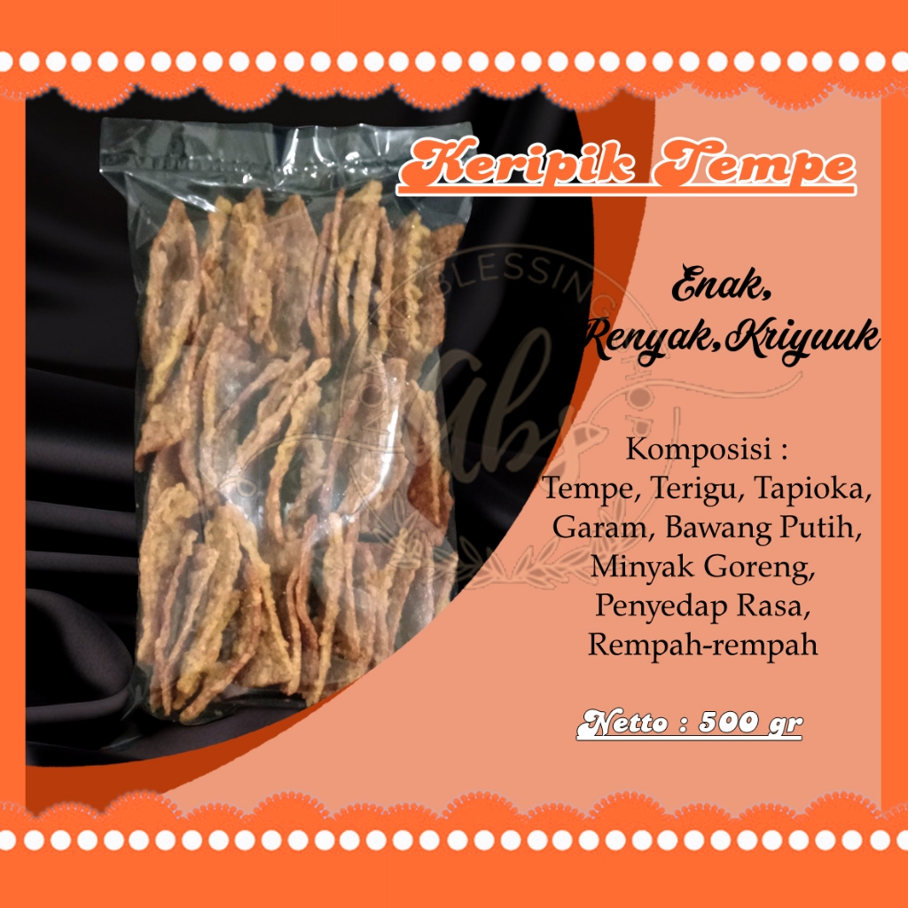 

500 gr keripik tempe khas bandung camilan keripik snack lauk kering