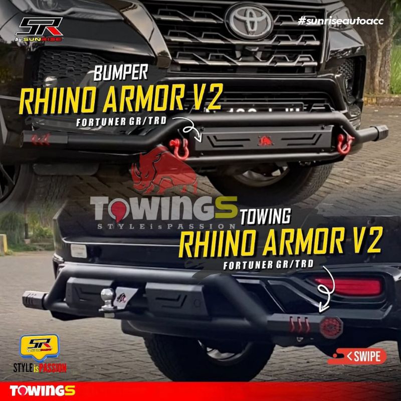 Towing Pelindung Bemper Mobil Fortuner 2008 Fortuner 2016-2023 Innova Xpander Pajero Sport styleispa