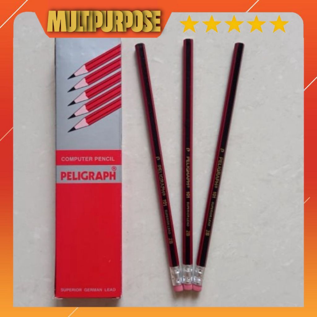 

12 PCS PENSIL KOMPUTER 2B / PENCIL PELIGRAPH ERASER 101