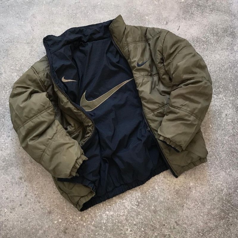JAKET PERASUT NIKE GELEMBUNG FULL TAG LABEL JAKET PERASUT BOLAK BALIK_JAKET BARU NEW