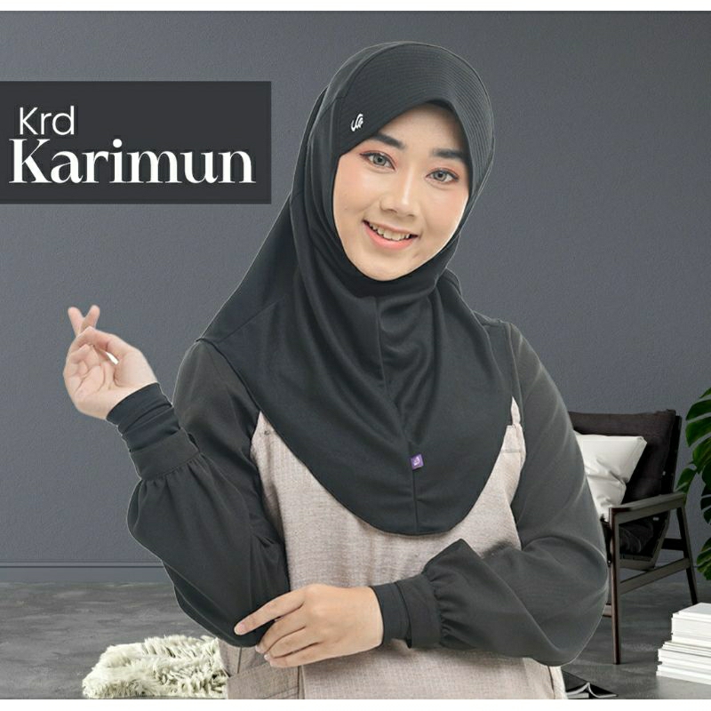 Kerudung Anak Sekolah SD Rabbani Karimun All Size Hijab Polos Sekolah Hitam Rabbani Kerudung Instan 