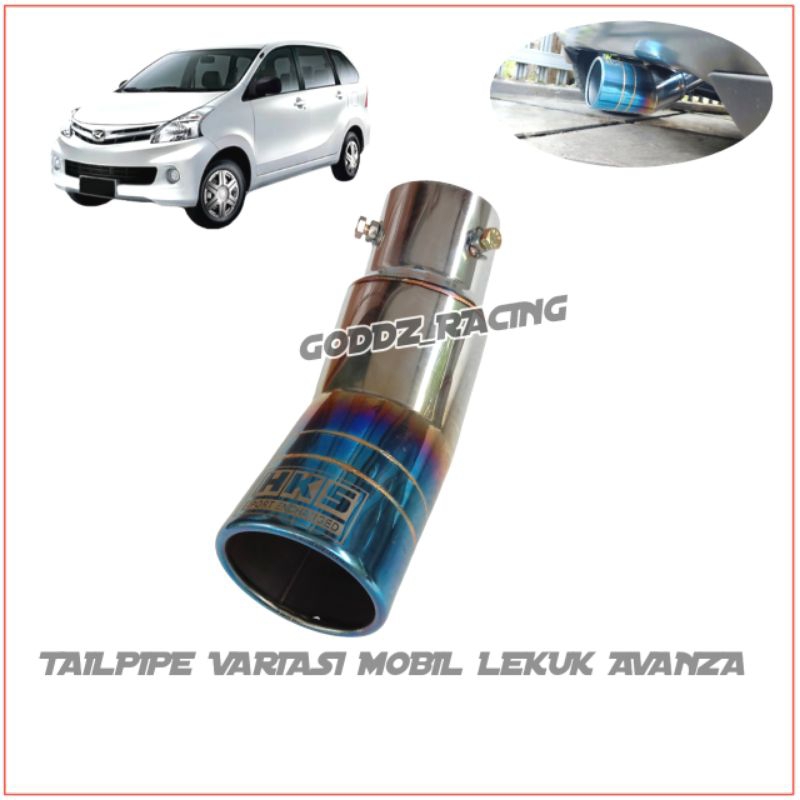 Variasi ujung knalpot mobil hks bengkok bluemon full stainless sistem pemasangan baut untuk Avanza