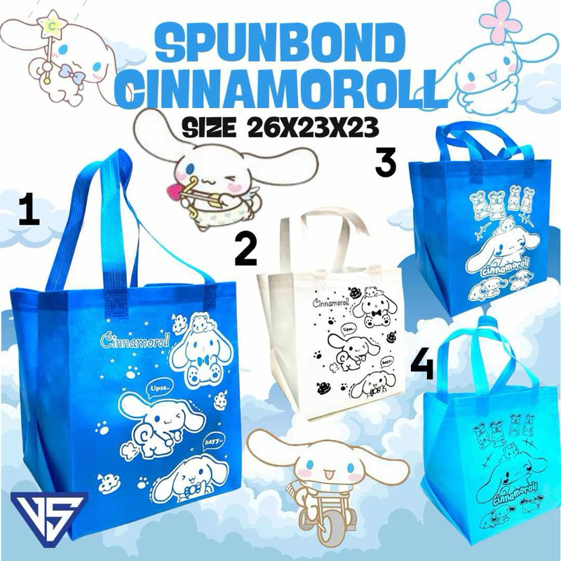 

Tas Ultah Anak Goodie Bag Ulang Tahun Anak Sanrio Cinnamoroll Lucu Biru untuk Nasi Box atau Box Roti Tas Nasi box 22x22