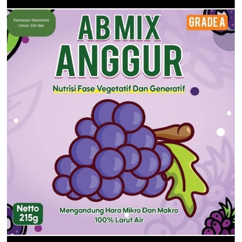 AB MIX ANGGUR KITA || Pupuk Praktis Fase Vegetatif dan Generatif Paket Ekonomis 100 Liter