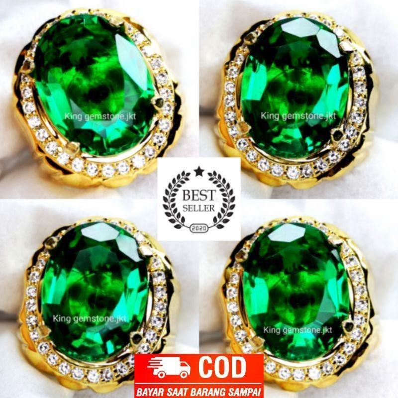 Cincin Pria batu permata grend moldavite tektit top Luster crystal HQ