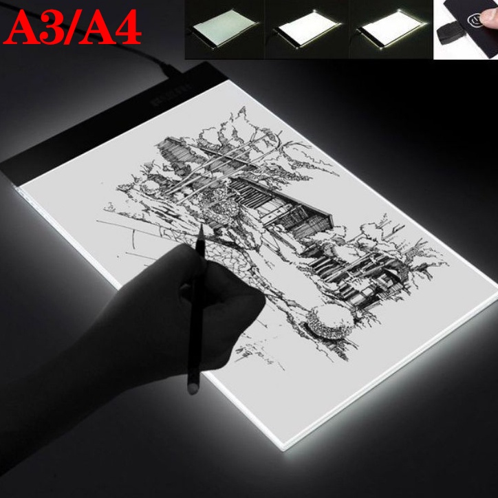 

KODE B4C8 A3A4 LED Drawing Tracing Board Stensil Board Papan Jiplak Gambar LED Anak Dewasa Copy Board Papan LED Light Pad Ultra Slim