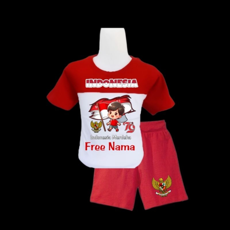 Kaos Kids 17 Agustusan 1945 merah Putih