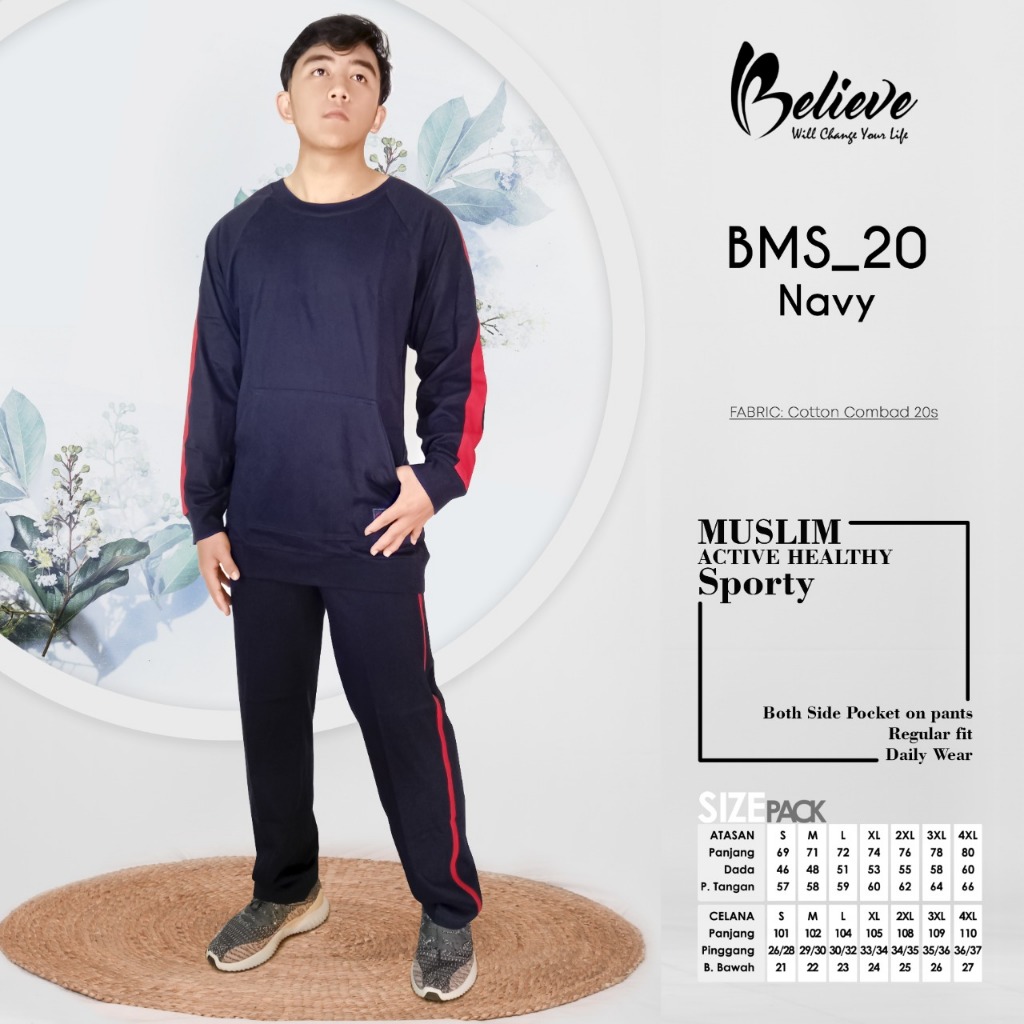 Setelan Kaos Olahraga Pria Muslim Kekinian Setelan Sport Jogging Senam Gowes