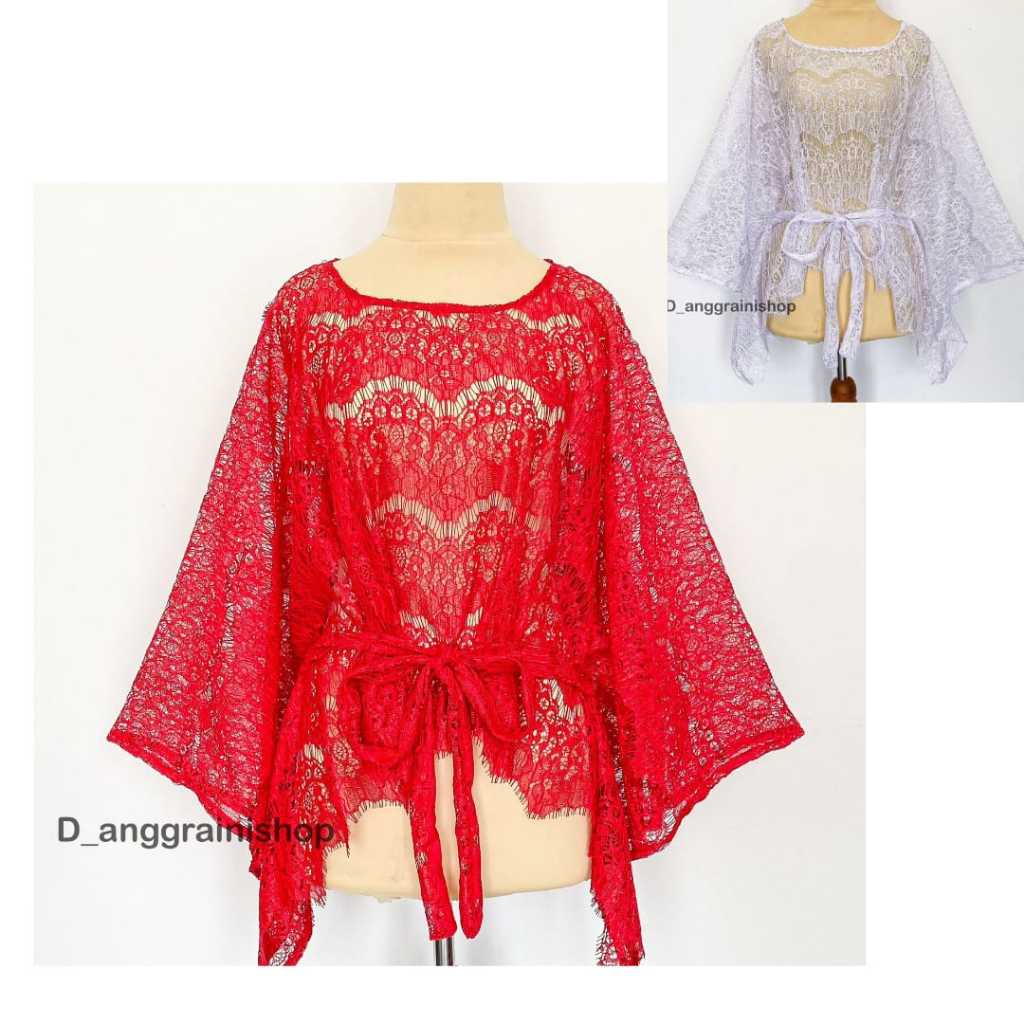 OUTFIT 17AN, VEST MERAH PUTIH, KEBAYA MERAH PUTIH, OUTER BROKAT, CARDIGAN BROKAT